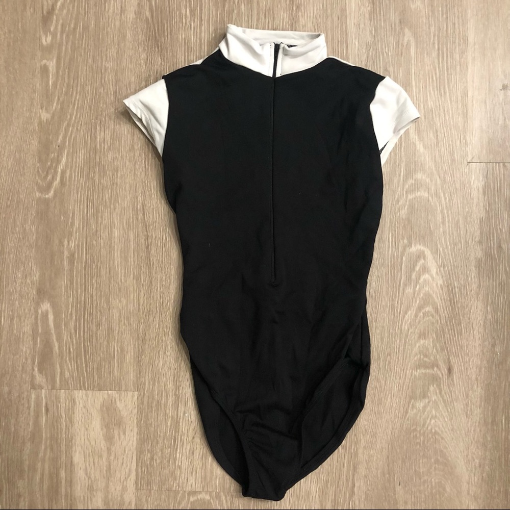 Baltogs Half-Zip Open-Back Leotard